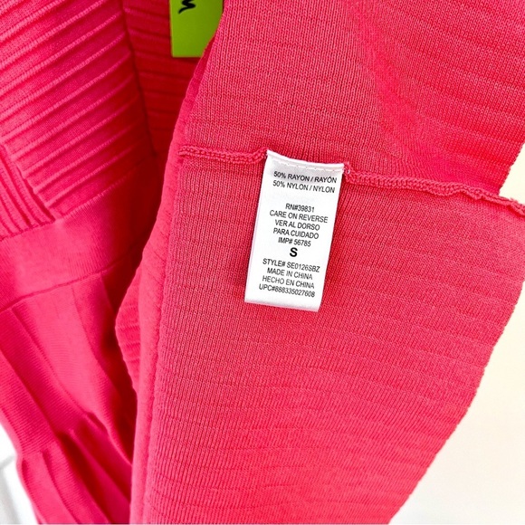 Sam Edelman Pink Bandage Coral V-Neck Dress - Fit and Flare - Picture 9 of 9